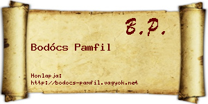 Bodócs Pamfil névjegykártya